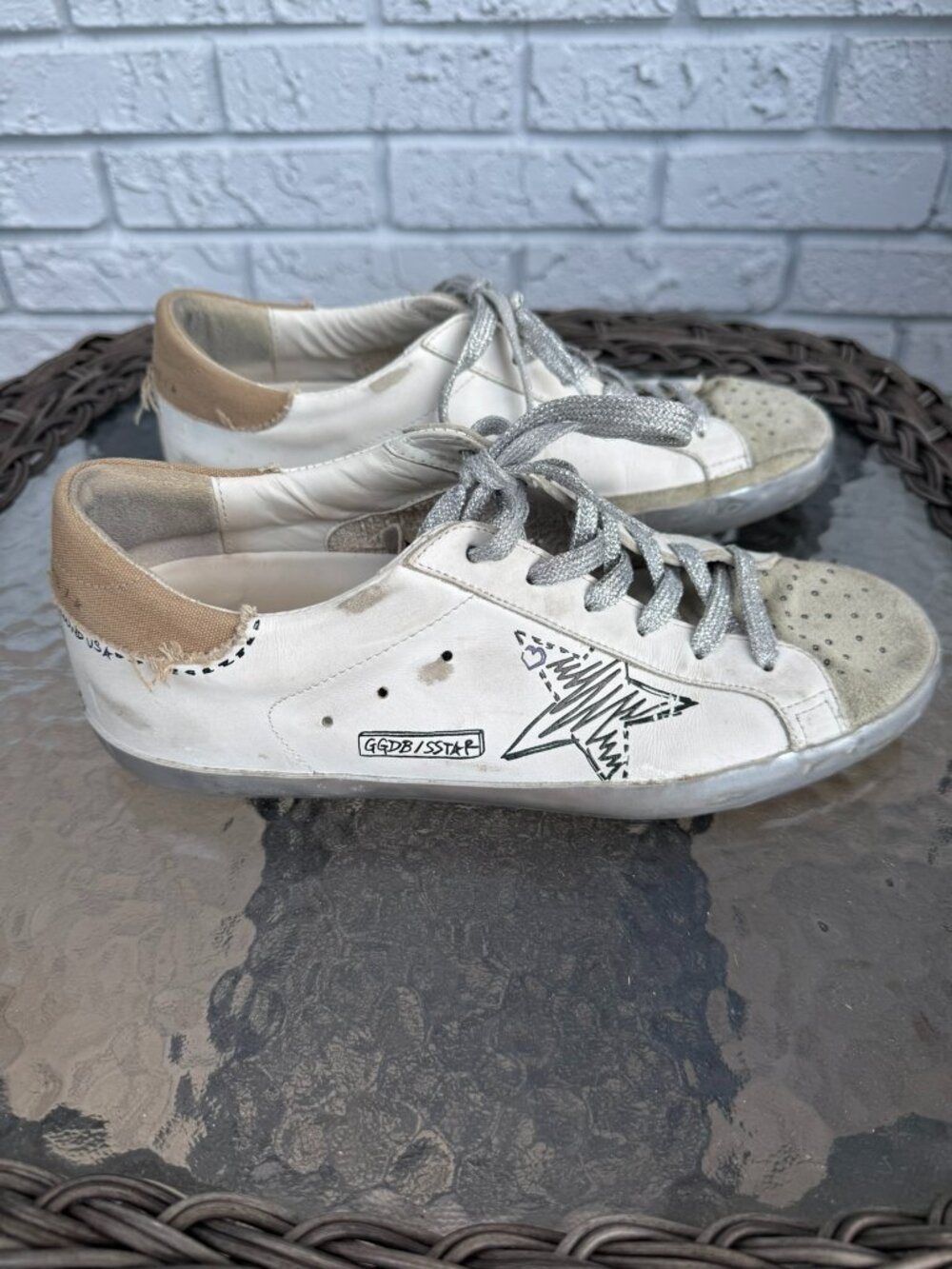 Golden Goose Super Star Distressed Sneakers Size 40
